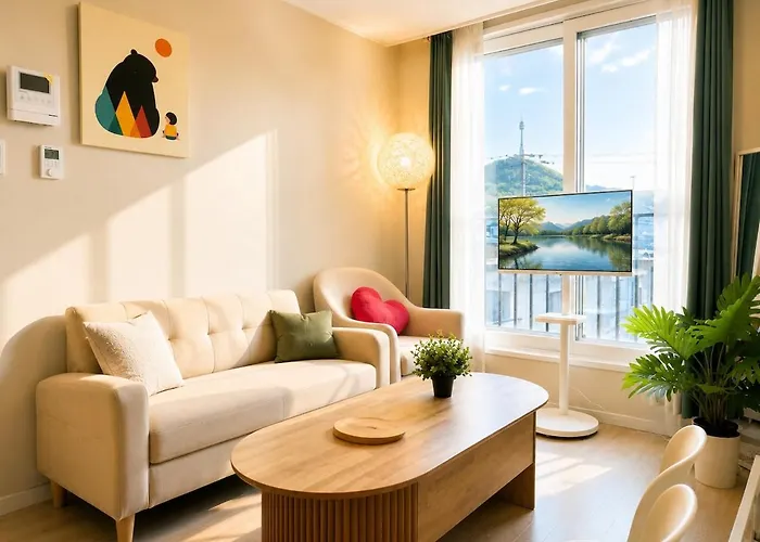 Apartment 신축 2룸, 엘베, 공항버스 3분, 경복궁&명동 직행버스 1분 #32 *