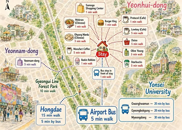신축 2룸, 엘베, 공항버스 3분, 경복궁&명동 직행버스 1분 #32 Seoul